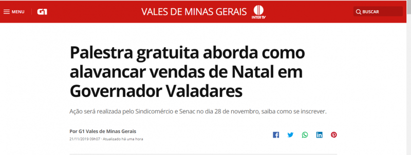 Palestra gratuita aborda como alavancar vendas de Natal em Governador Valadares